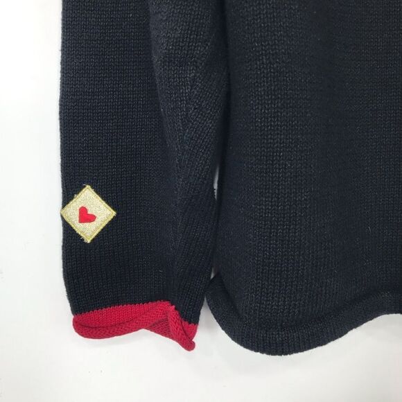 Tiara International Christmas Collection 2004 Black Red Santa Appliqué Cardigan - Picture 13 of 16
